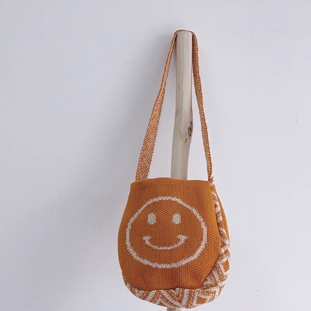 LAST 1! Bohemian Aztec Smiley Face Woven Boho  Happy Casual Shoulder bag - Picture 12 of 16